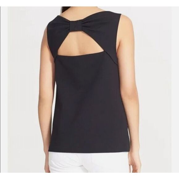 KATE SPADE NEW YORK $275 Bow Back Ponte Top in Black Size sz 4 - Picture 1 of 5